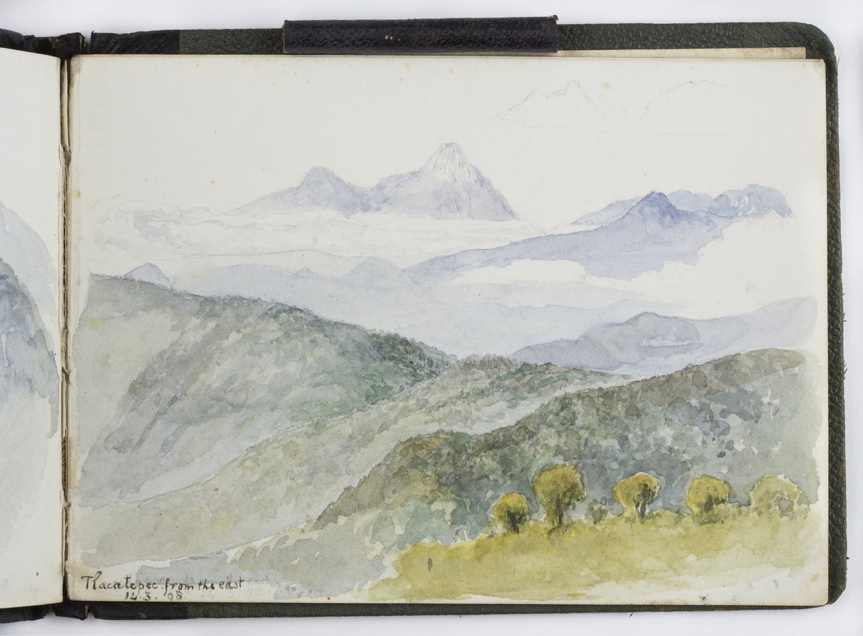 Akvarell vázlatfüzet, rajzok és jegyzetek, Mexikó, 1896-1898 (akvarell) alkotó: Adela Breton