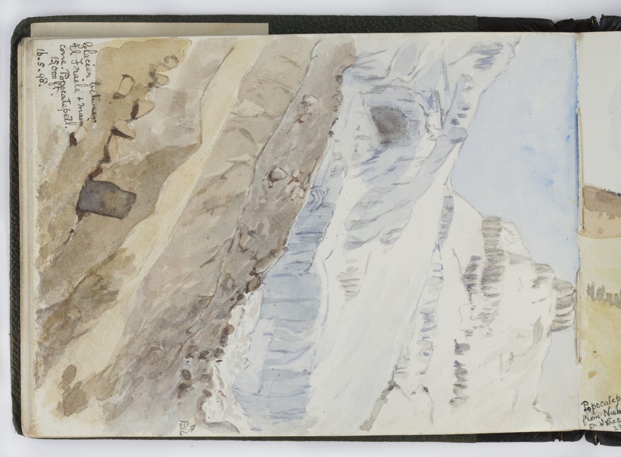 Akvarell vázlatfüzet, rajzok és jegyzetek, Mexikó, 1896-1898 (akvarell) alkotó: Adela Breton