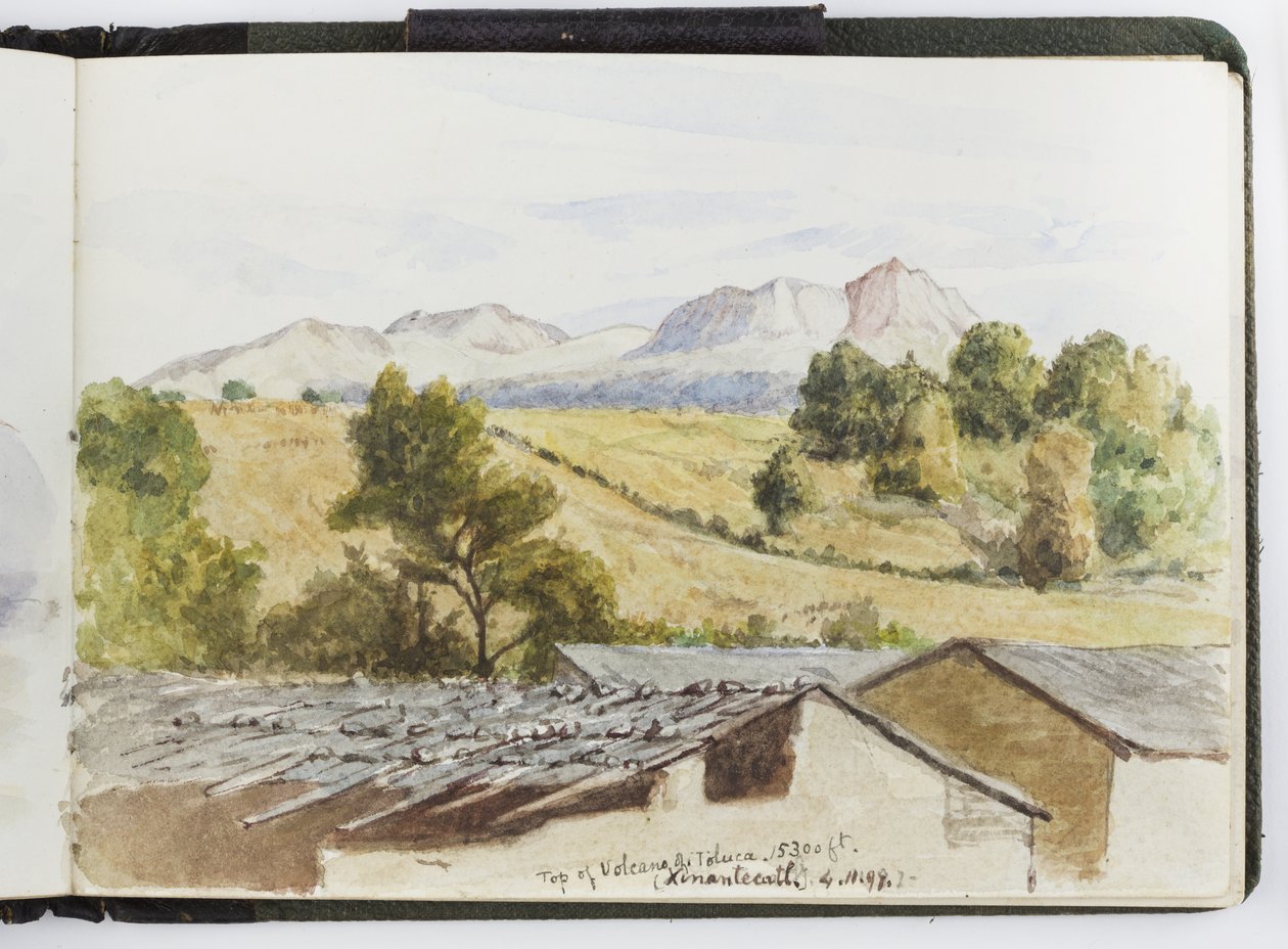 Akvarell vázlatfüzet, rajzok és jegyzetek, Mexikó, 1896-1898 (akvarell) alkotó: Adela Breton