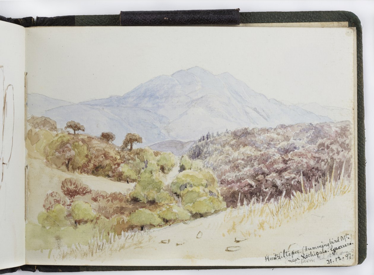 Akvarell vázlatfüzet, rajzok és jegyzetek, Mexikó, 1896-1898 (akvarell) alkotó: Adela Breton