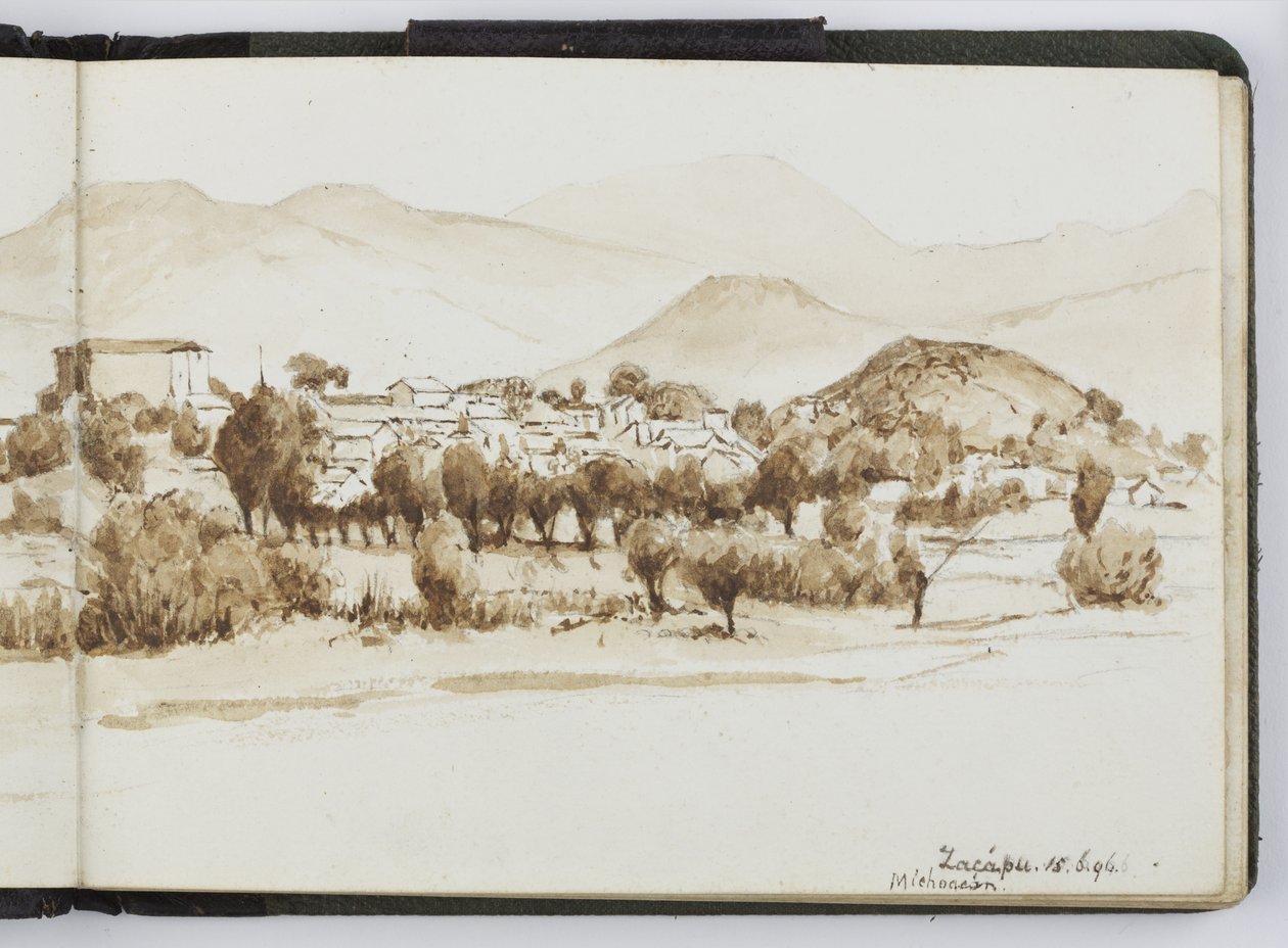 Akvarell vázlatfüzet, rajzok és jegyzetek, Mexikó, 1896-1898 (akvarell) alkotó: Adela Breton