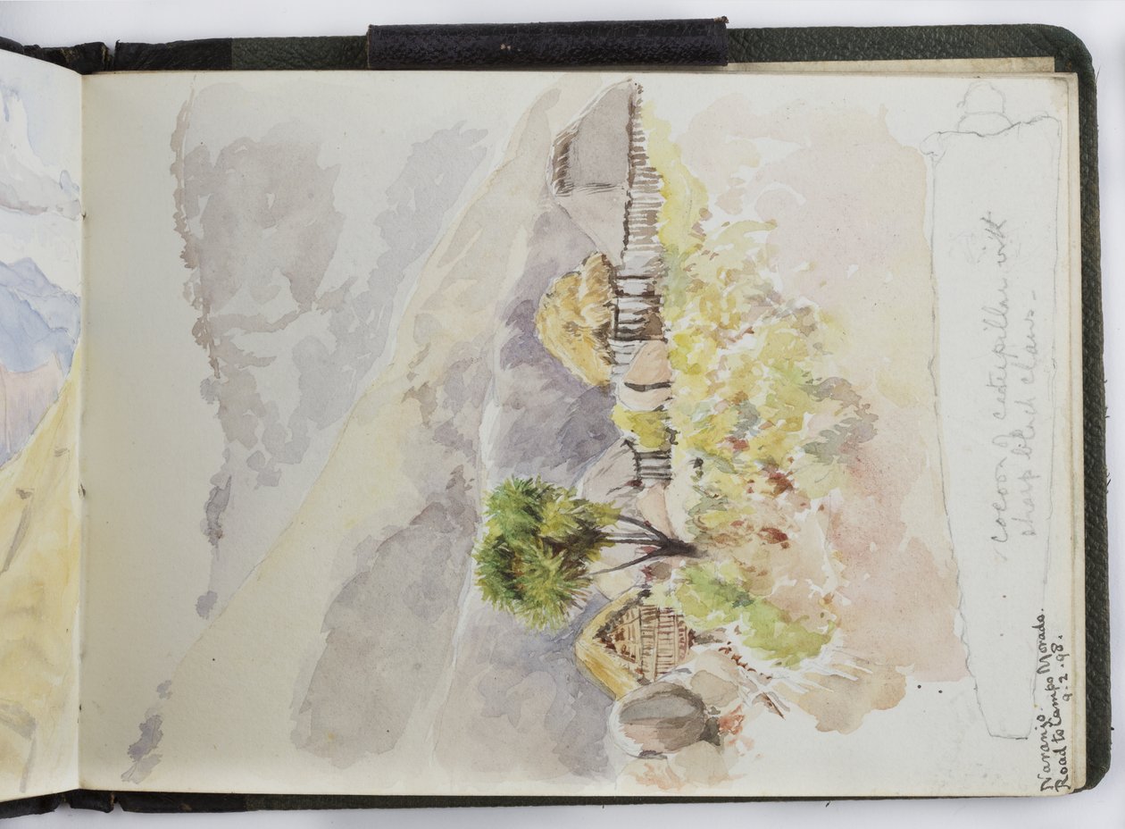 Akvarell vázlatfüzet, rajzok és jegyzetek, Mexikó, 1896-1898 (akvarell) alkotó: Adela Breton