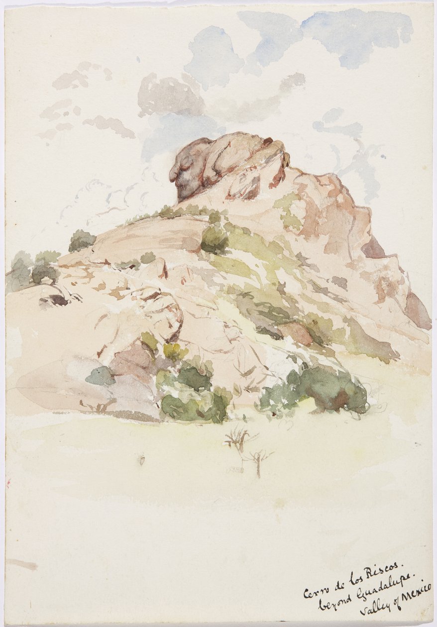 Nézet - Cerro de los Riscos, Guadalupe-on túl, Mexikó (akvarell) alkotó: Adela Breton