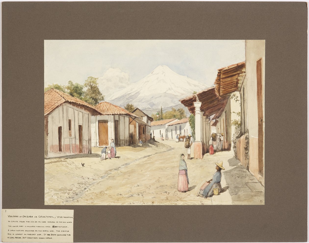 Orizaba vagy Citlaltépetl vulkán - Csillaghegy - Veracruz, Mexikó (akvarell) alkotó: Adela Breton
