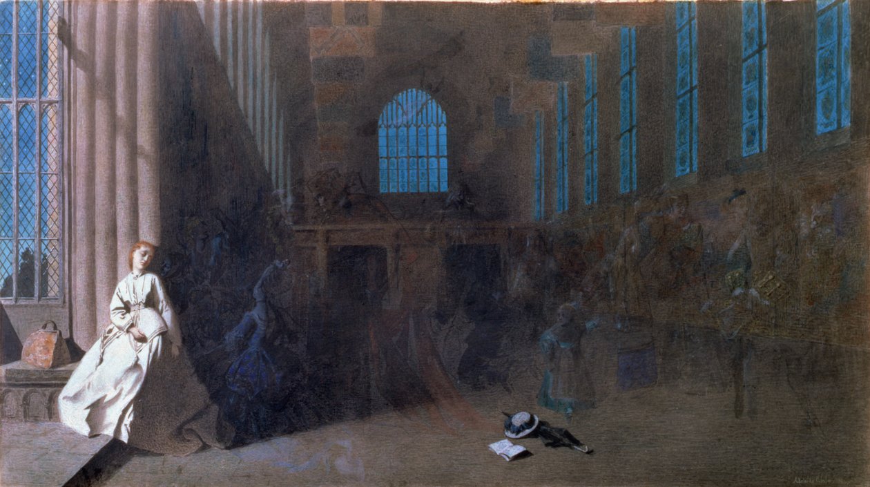 A múlt álmai, Hampton Court (akvarell papíron) alkotó: Adelaide Claxton