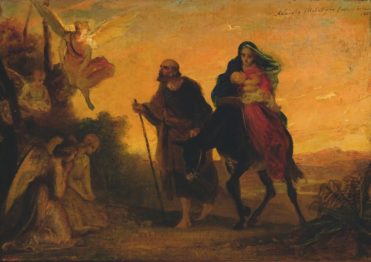Repülés Egyiptomba, 1862 alkotó: Adeodato Malatesta or Malatesti