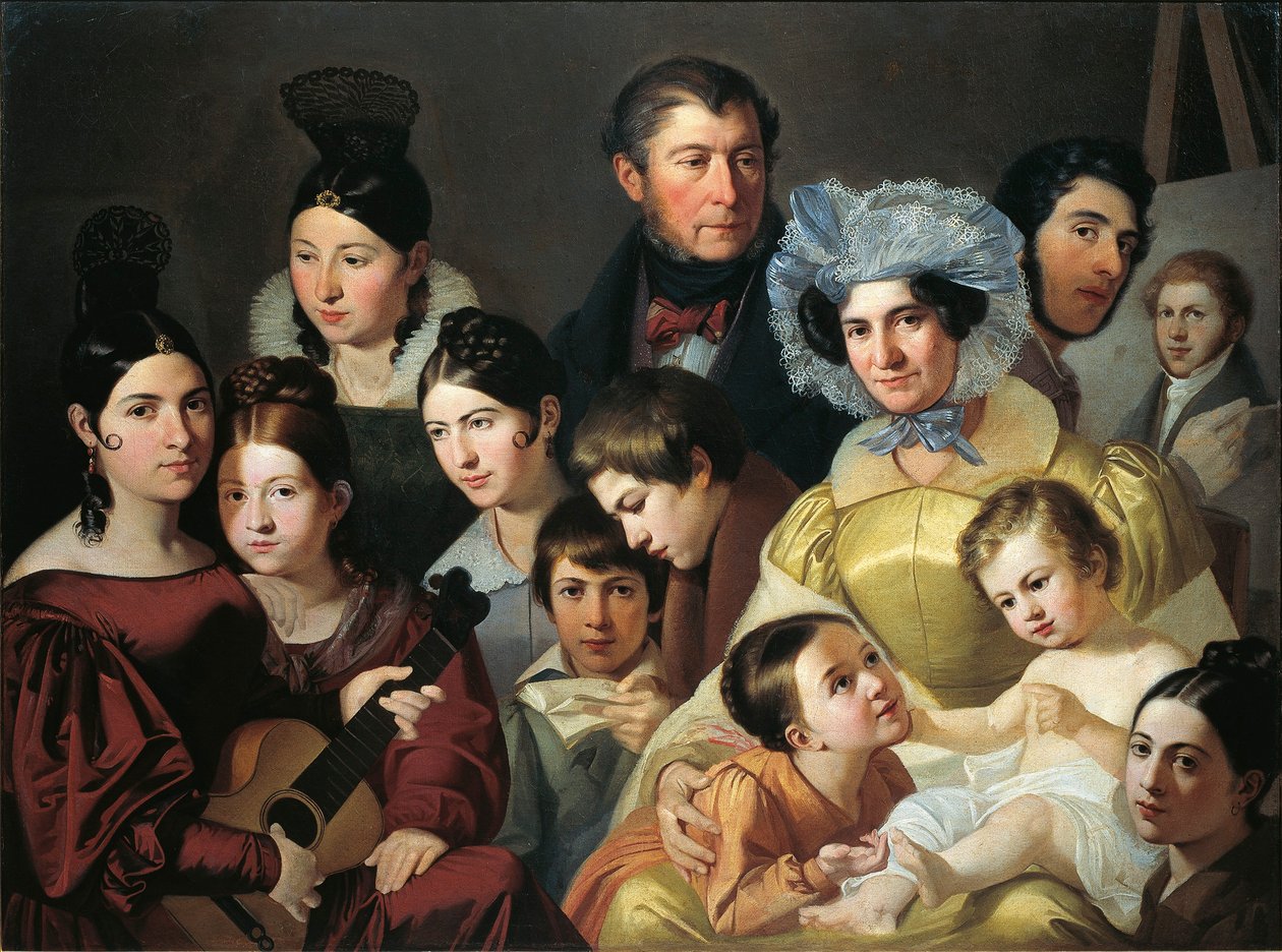 Malatesta család 1835-ben, Adeodato Malatesta, olaj, vászon alkotó: Adeodato Malatesta or Malatesti