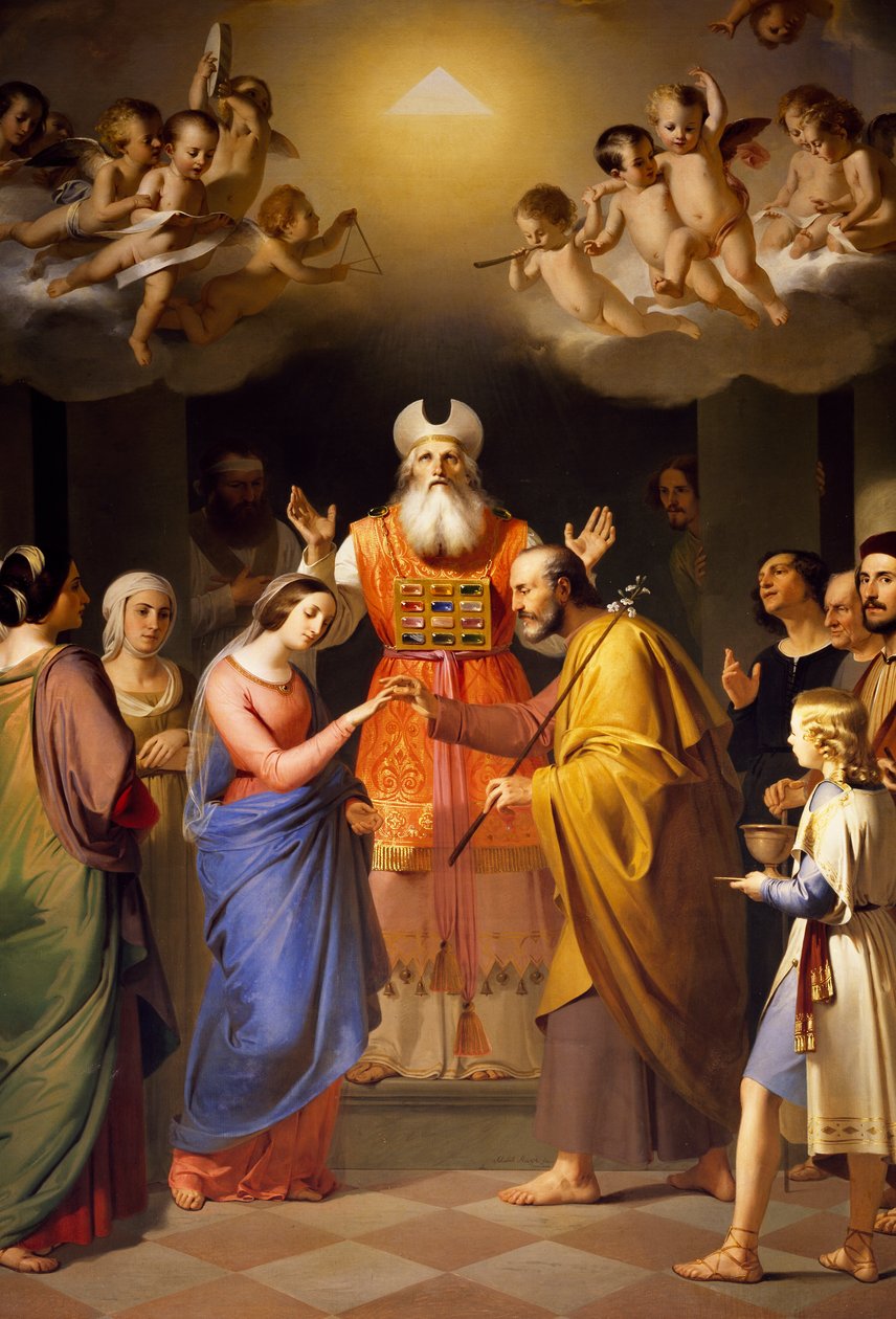 Szűz házassága, Adeodato Malatesta (1806-1891), San Giuseppe (Szent József) templom, Bologna, Emilia-Romagna. Olaszország alkotó: Adeodato Malatesta or Malatesti