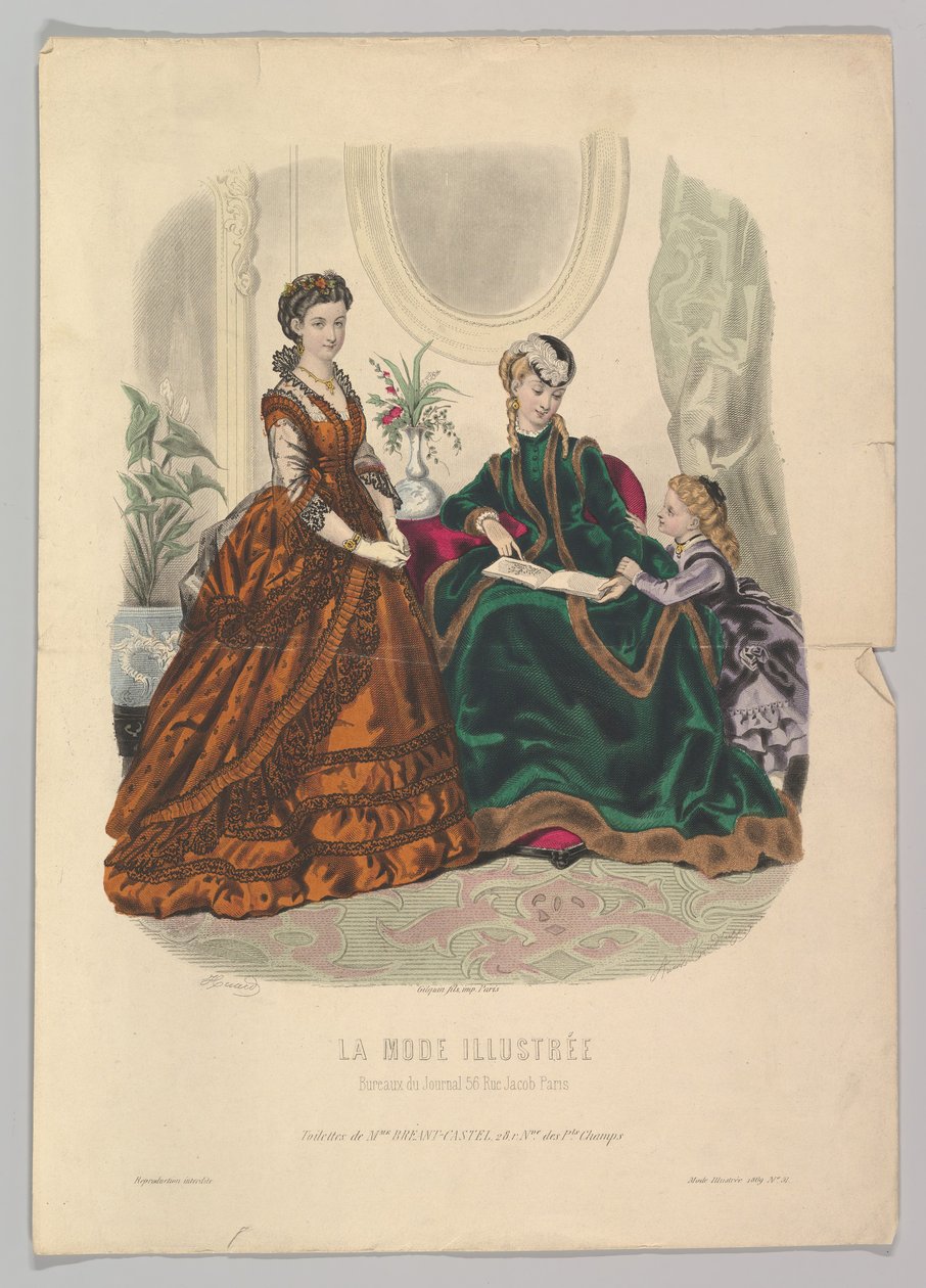 51. szám a La Mode Illustrée-ből, 1869. alkotó: Adèle Anaïs Colin