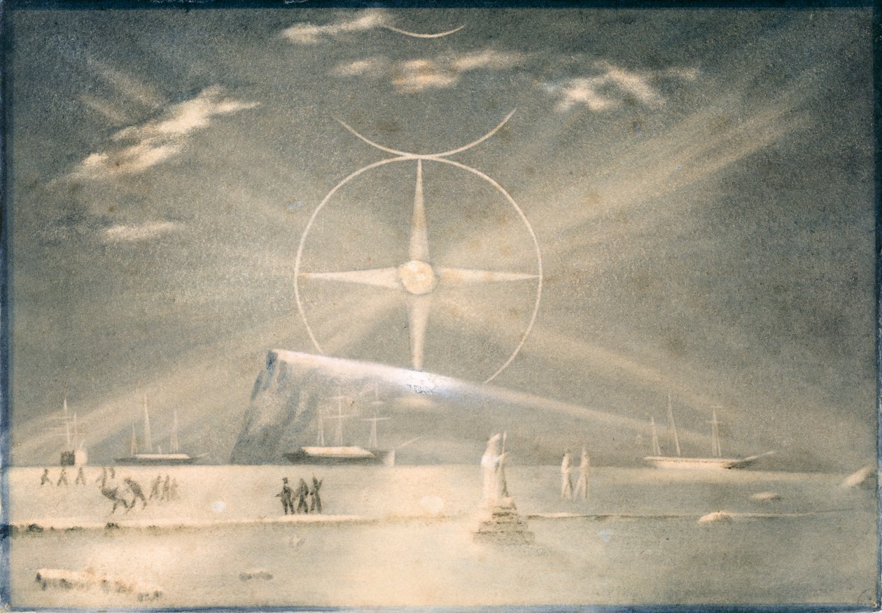 Para Selance vagy sarkvidéki hold, 1850-51 körül (akvarell) alkotó: Admiral Pelham Aldrich
