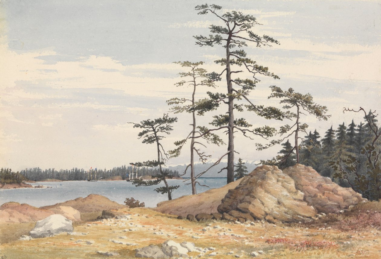 "Esquimalt kikötő, Vancouver-sziget, 1851. június 28. [Kanada] alkotó: Admiral Sir Edward Gennys Fanshawe