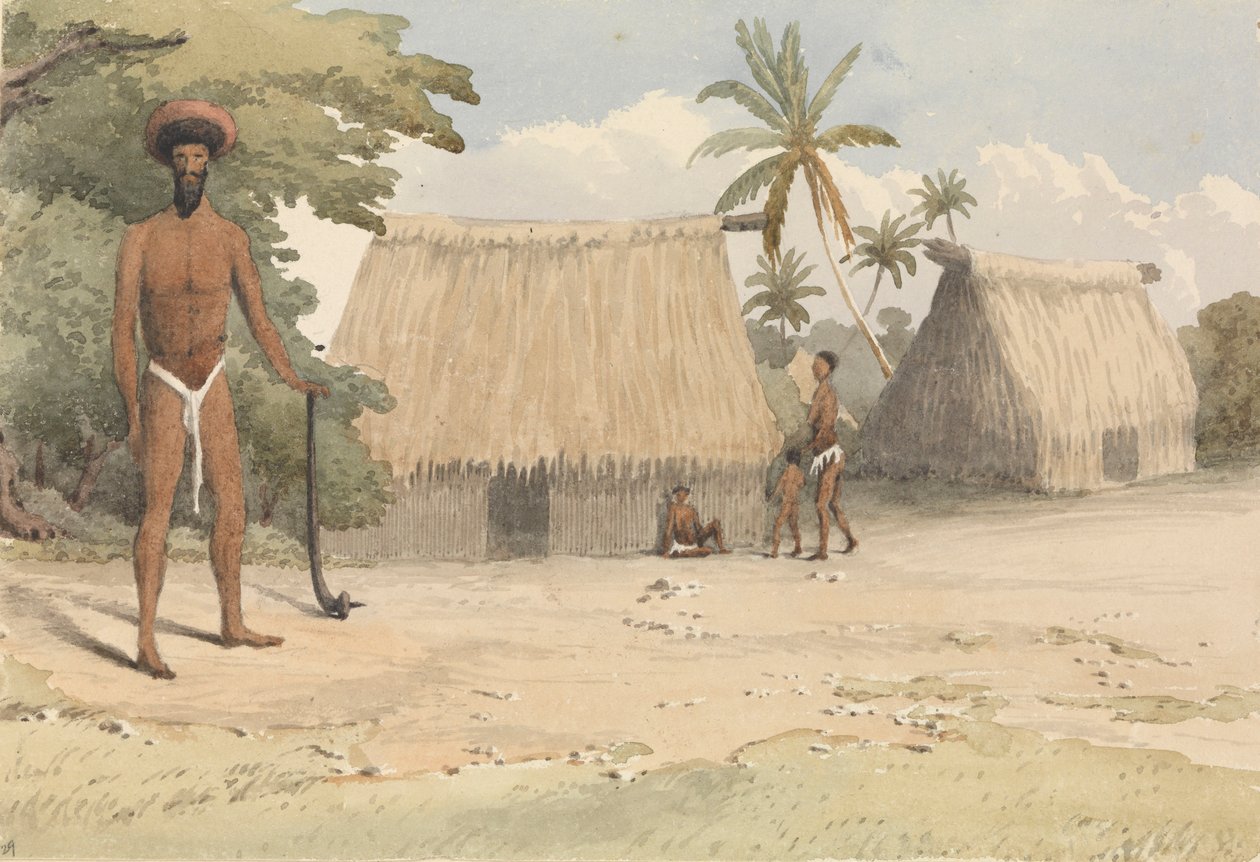 "Feejee fodrászat; Tanoa egyik fiatalabb fiától, 1849. október 7. [Fidzsi] alkotó: Admiral Sir Edward Gennys Fanshawe