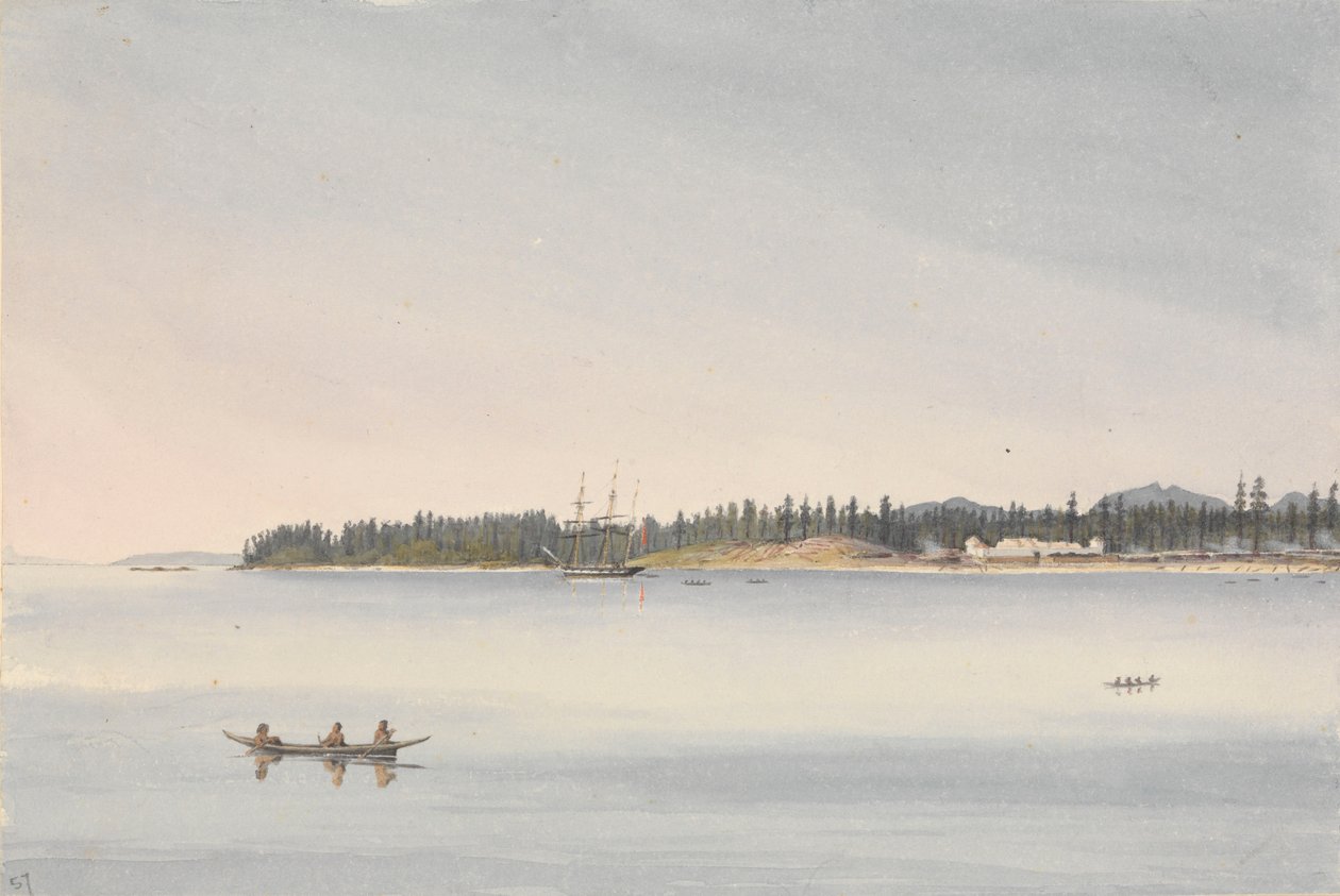 "Fort Rupert, Beaver Harbour, Vancouver-sziget, 1851. július 23. [Kanada] alkotó: Admiral Sir Edward Gennys Fanshawe