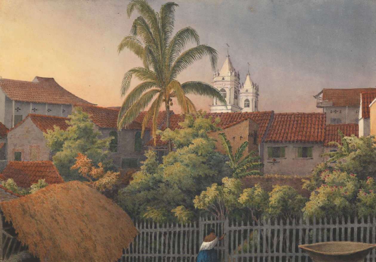 "Egy panamai hátsó ablakból, 1850. március 10. alkotó: Admiral Sir Edward Gennys Fanshawe