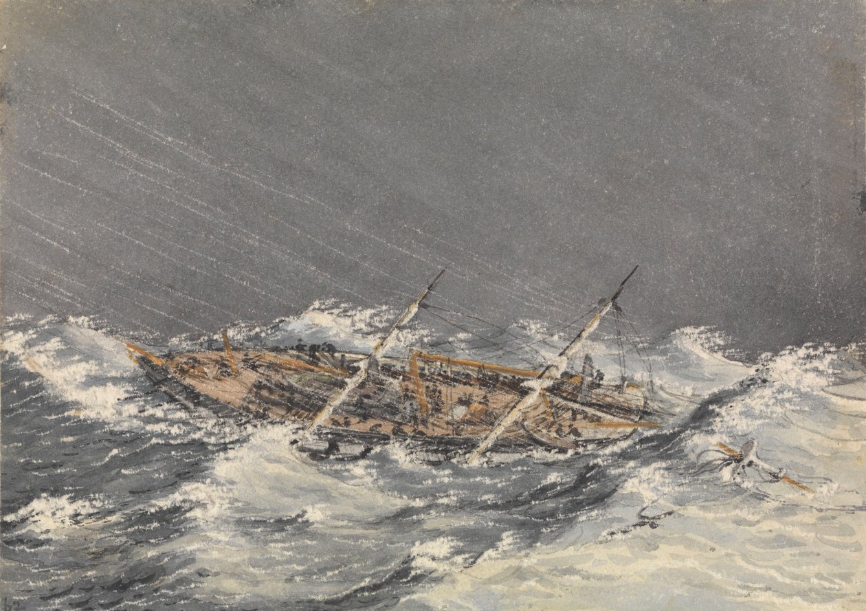 "Vihar Mazatlanban [Mexikó], 1851. október 28. alkotó: Admiral Sir Edward Gennys Fanshawe