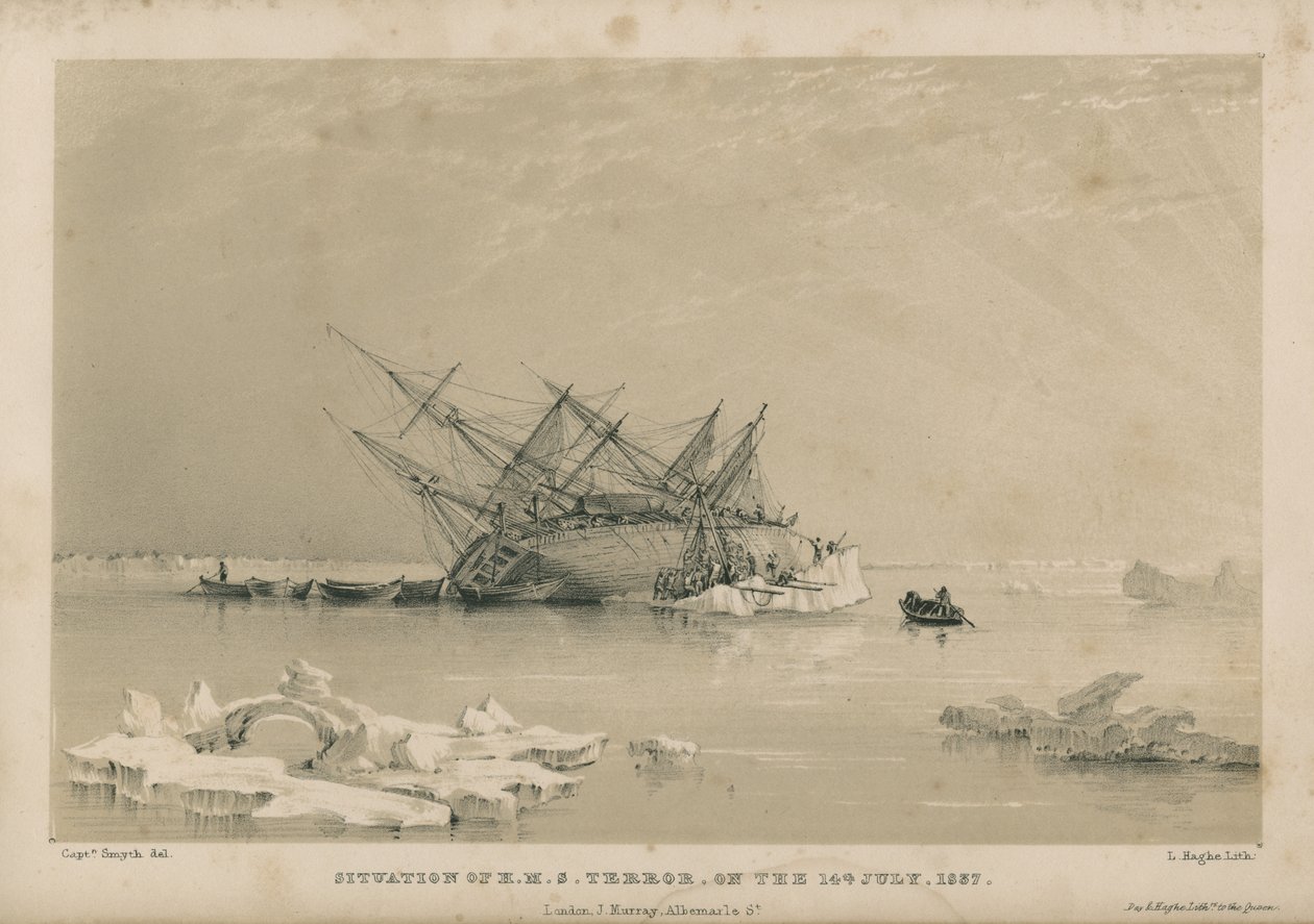A H.M.S. helyzete Terror július 14-én alkotó: Admiral William Henry Smyth
