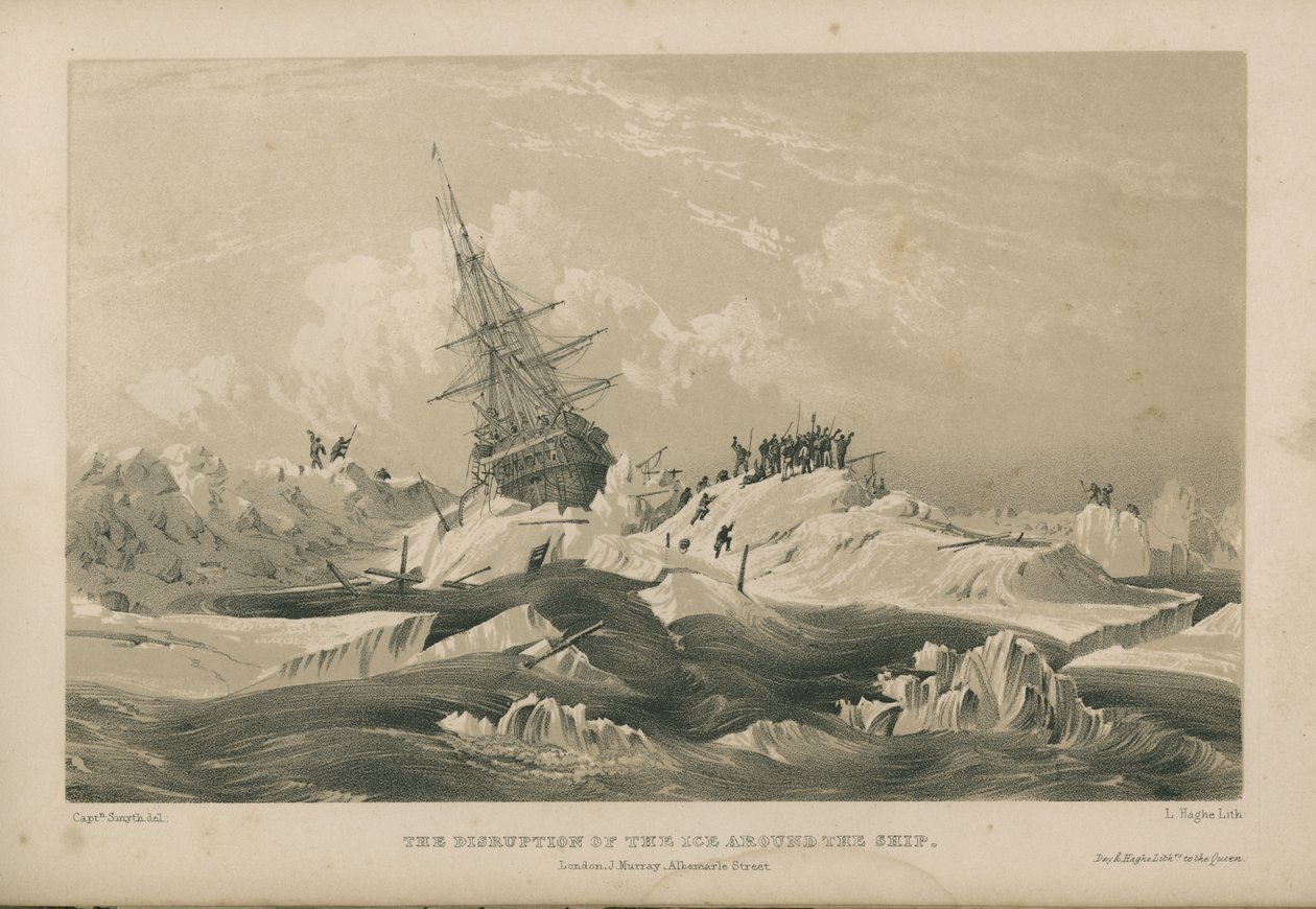 A jég megszakadása a hajó körül alkotó: Admiral William Henry Smyth