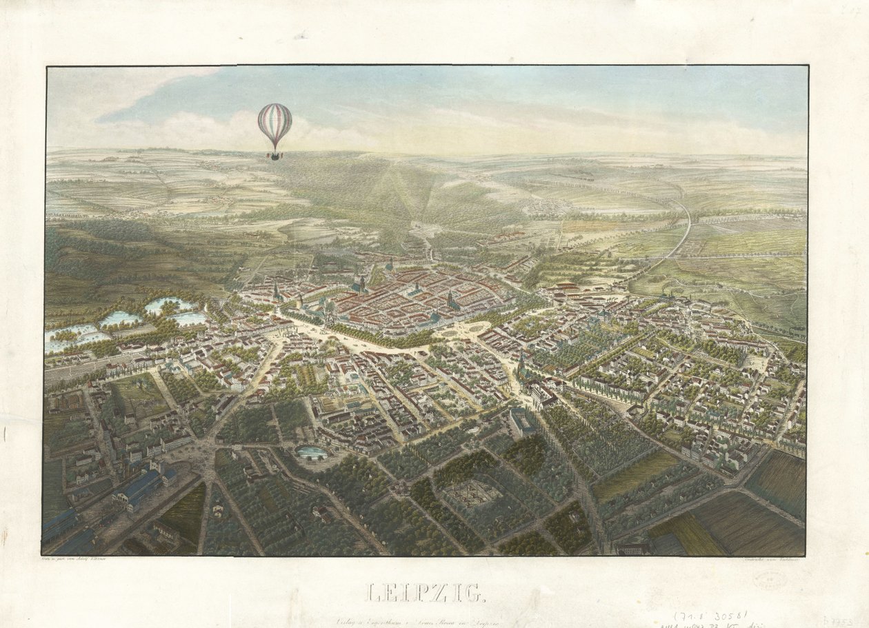 Lipcsei madártérkép 1850. alkotó: Adolf Eltzner