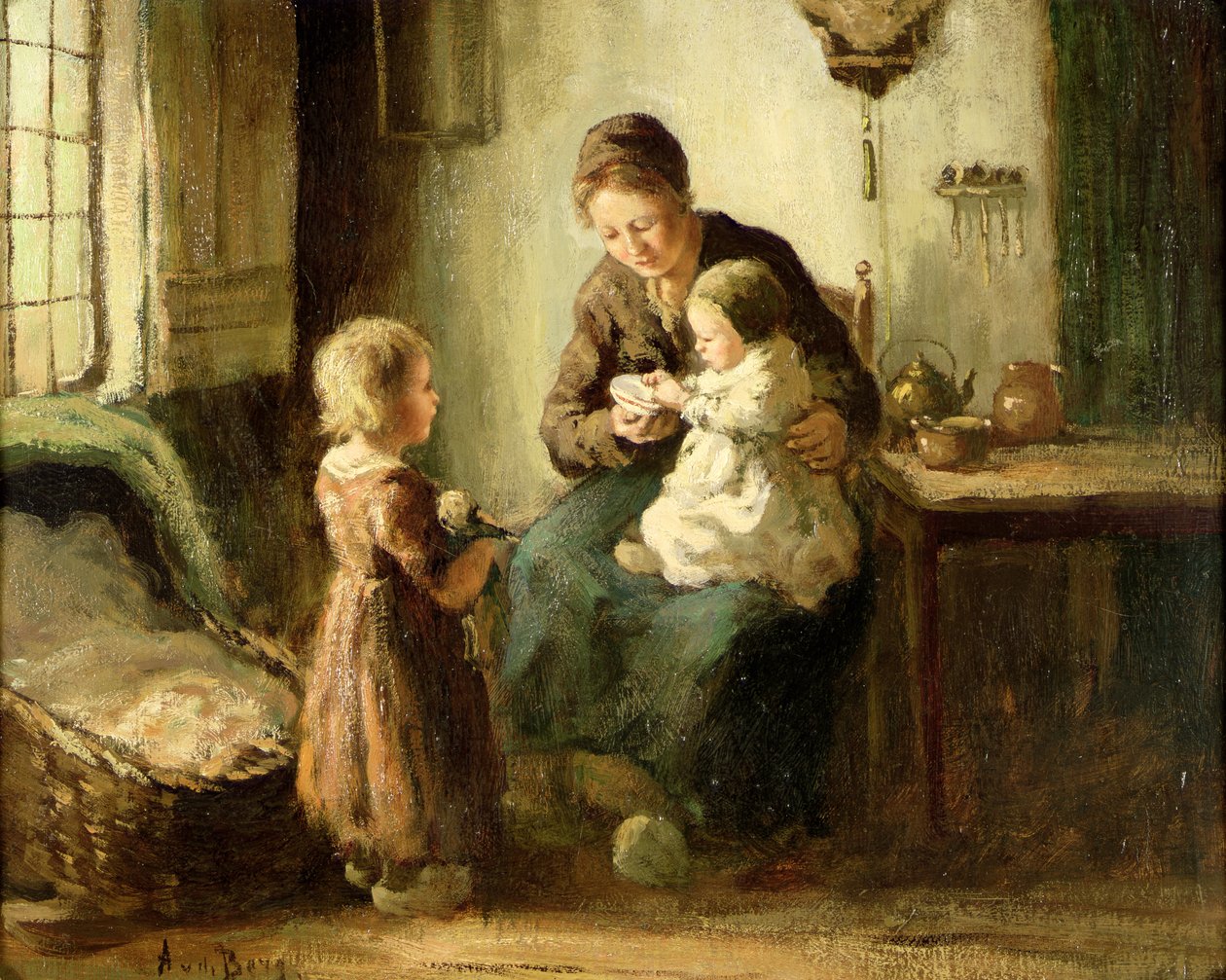 Játék a babával, 19. század alkotó: Adolf Julius Berg