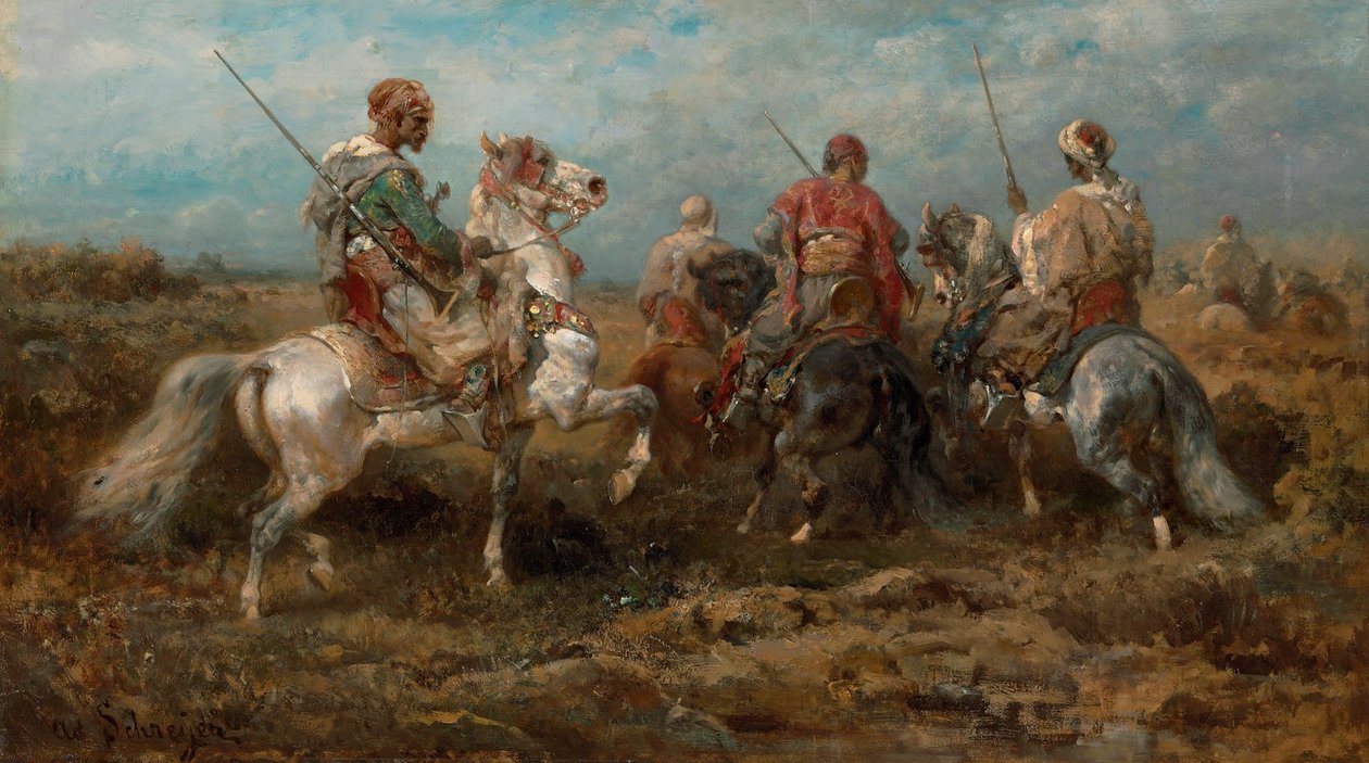 Arab lovasok alkotó: Adolf Schreyer