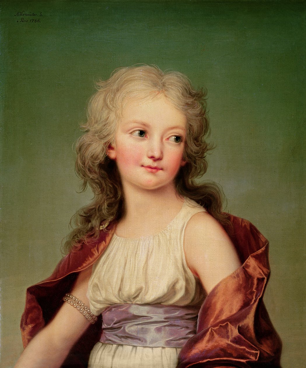 A francia Marie-Therese Charlotte (1778-1851) Angouleme hercegnő portréja, 1786 alkotó: Adolf Ulrich Wertmuller