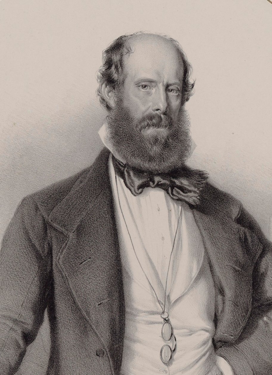 Luigi Ricci zeneszerző portréja 1805-1859, 1858. alkotó: Adolf Dauthage