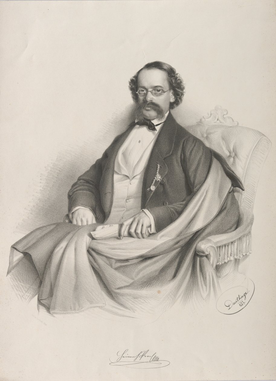 Heinrich Proch hegedűművész és zeneszerző portréja 1809-1878, 1857. alkotó: Adolf Dauthage