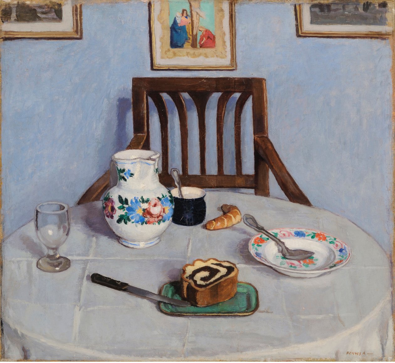 Mákos sütemény, Fenyes, Adolf (1867-1945). olajfestmény alkotó: Adolf Fenyes