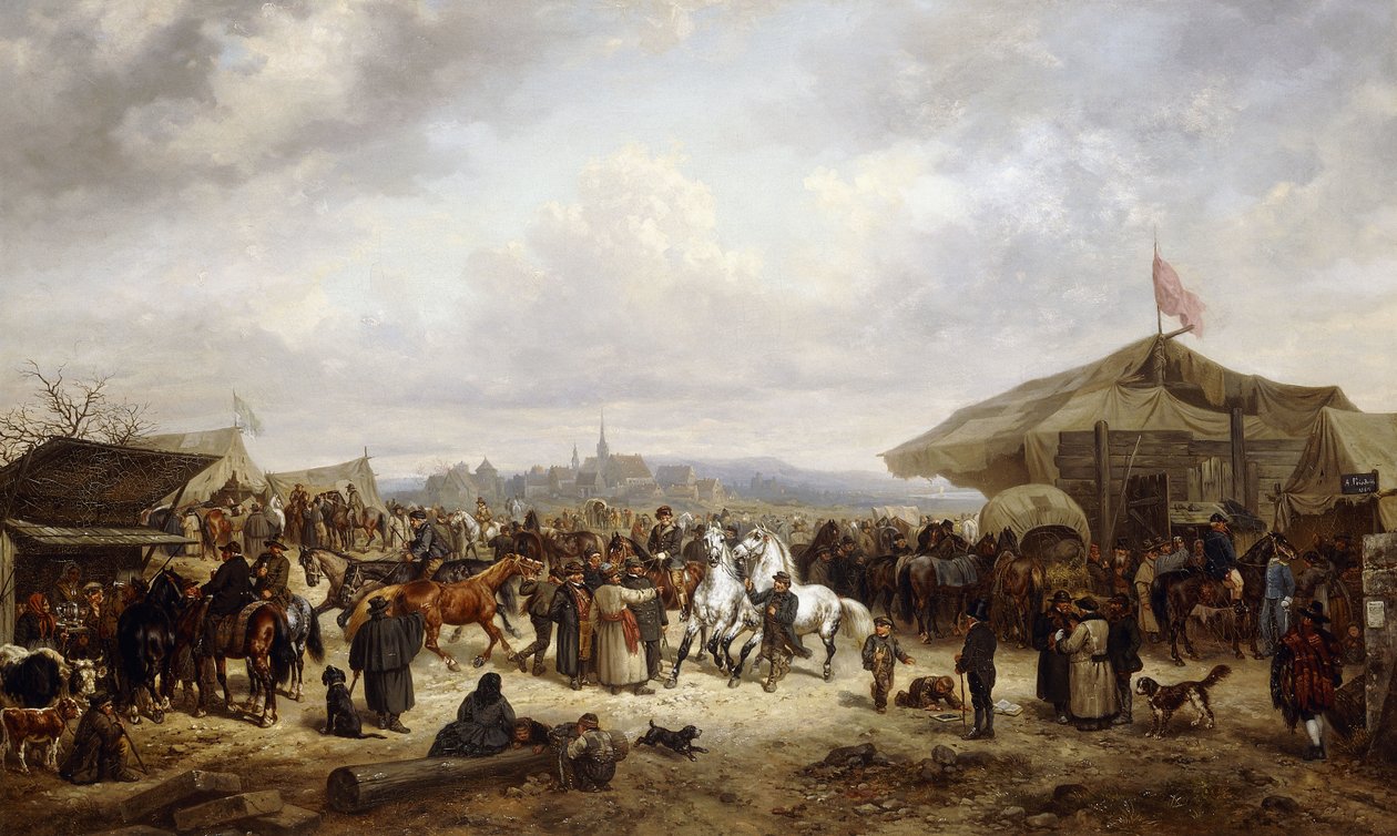 A lóvásár, 1863 alkotó: Adolf Friedrich
