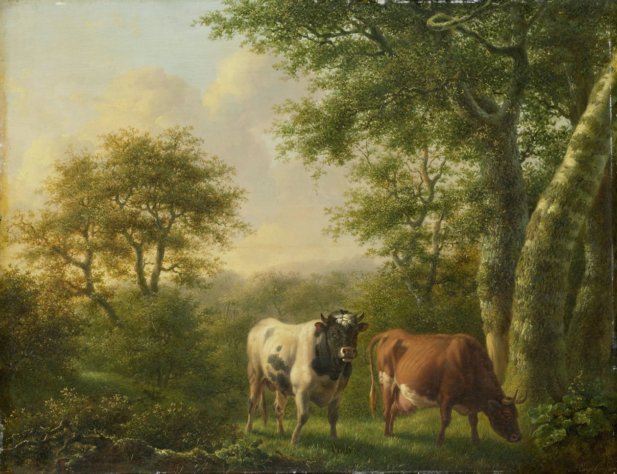 Táj szarvasmarhával alkotó: Adolf Karel Maximiliaan Engel