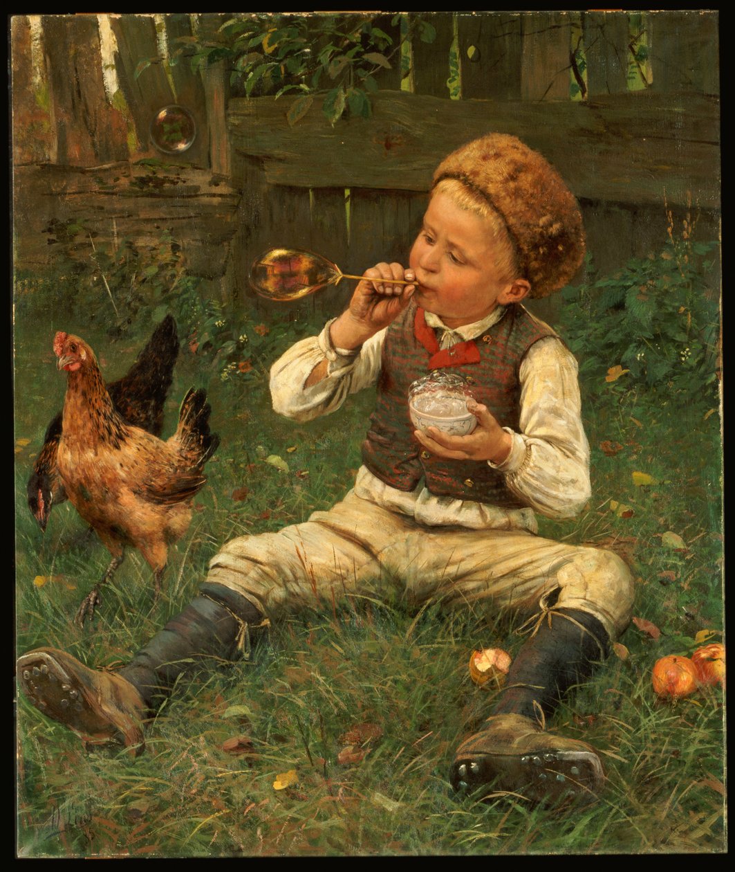 Buborékfújás, 1885 alkotó: Adolf Lins