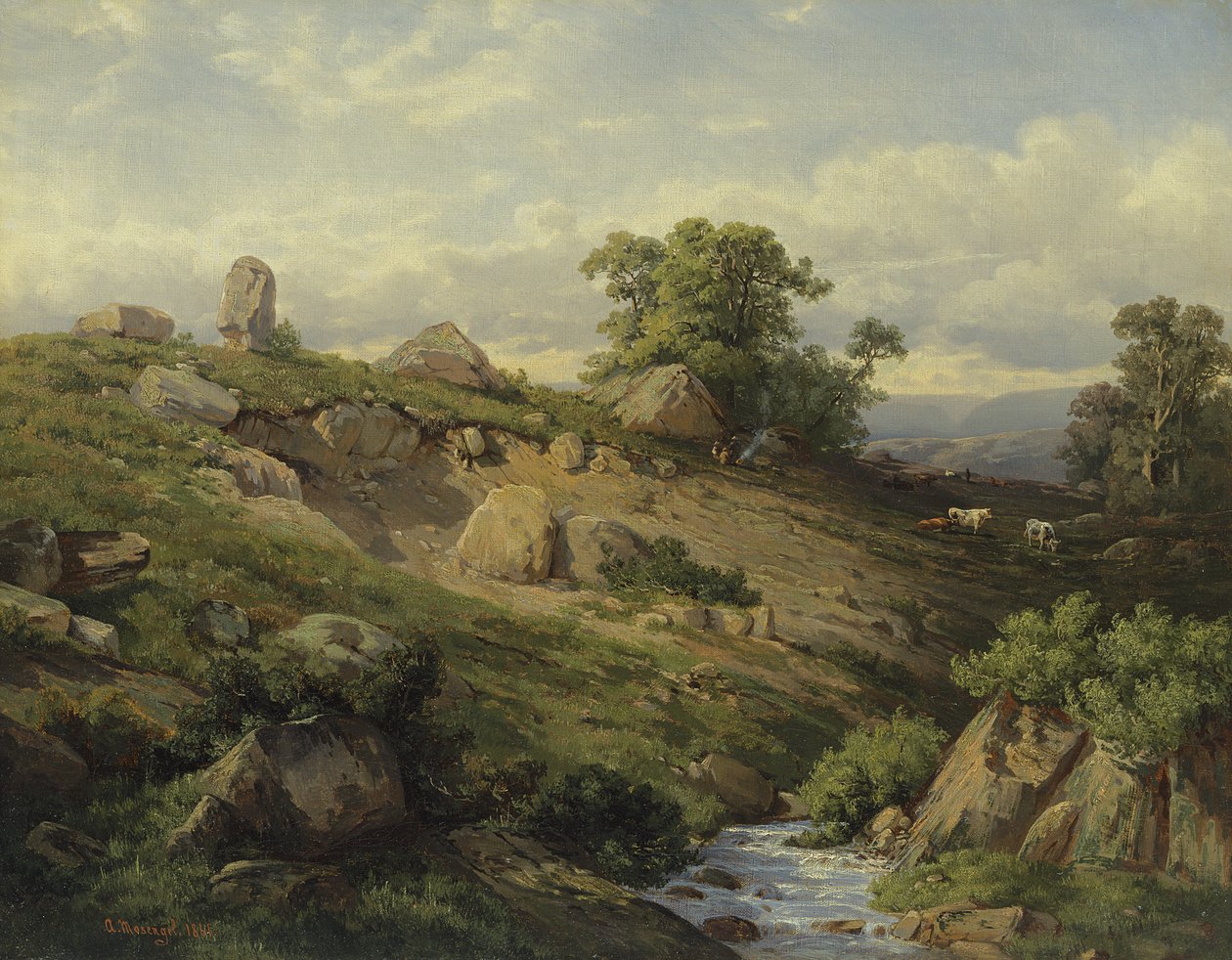 Völgylejtő sziklazuhanással, 1861 alkotó: Adolf Mosengel