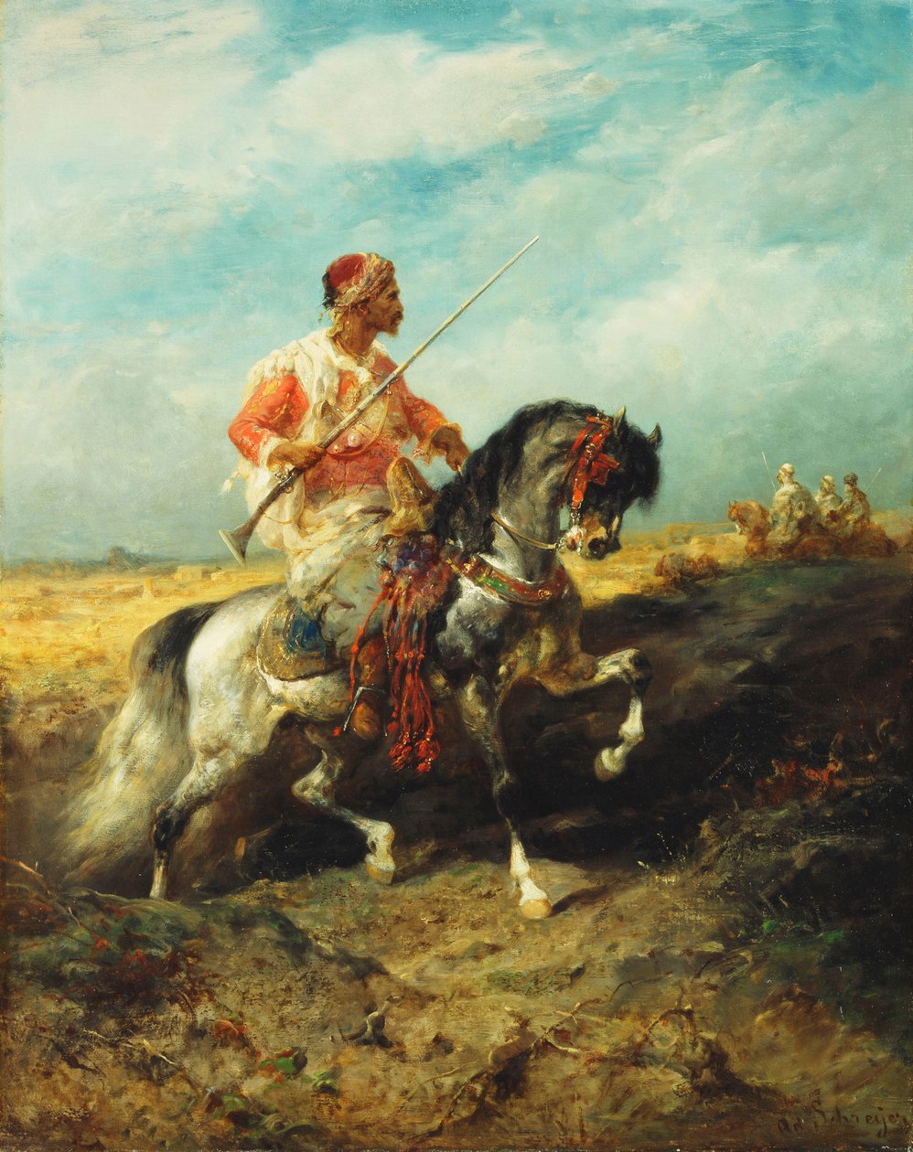 Egy arab lovas, alkotó: Adolf Schreyer