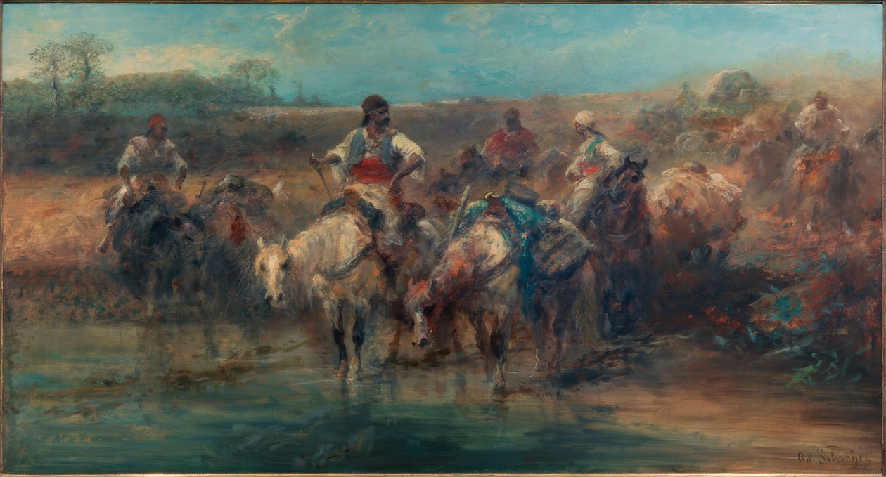 Beduinok az ivóhelyen alkotó: Adolf Schreyer