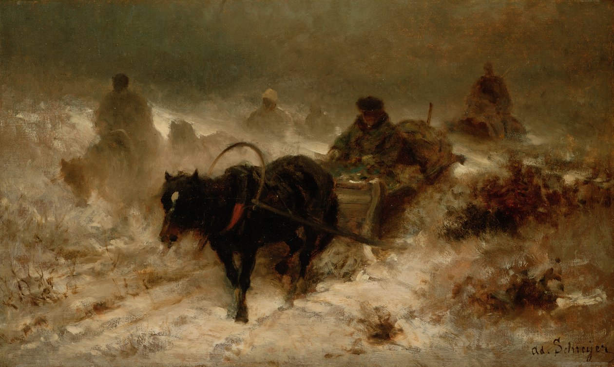 Hazatérés, 19. század alkotó: Adolf Schreyer