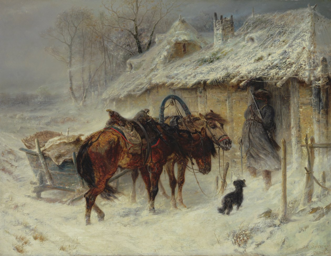Csempészek keresése, 1867 körül alkotó: Adolf Schreyer
