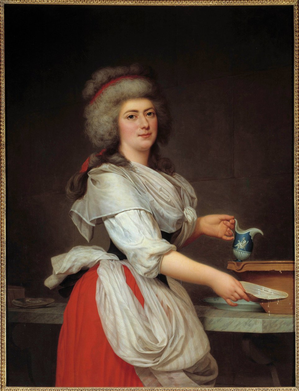 Madame Aughie, Marie Antoinette francia királynő szolgálólányának portréja Adolf Ulrich Wertmuller (1751 - 1811) festménye 18. századi Stockholmi Nemzeti Múzeum alkotó: Adolf Ulrich Wertmuller
