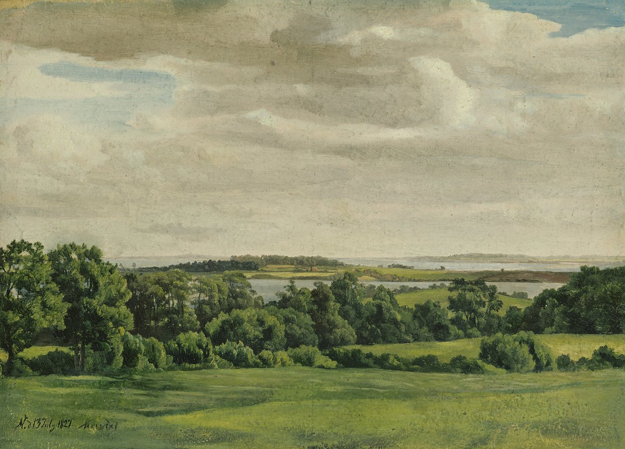 Holsteini táj, 1827 (olaj, papír, kártyára ragasztva) alkotó: Adolf Vollmer