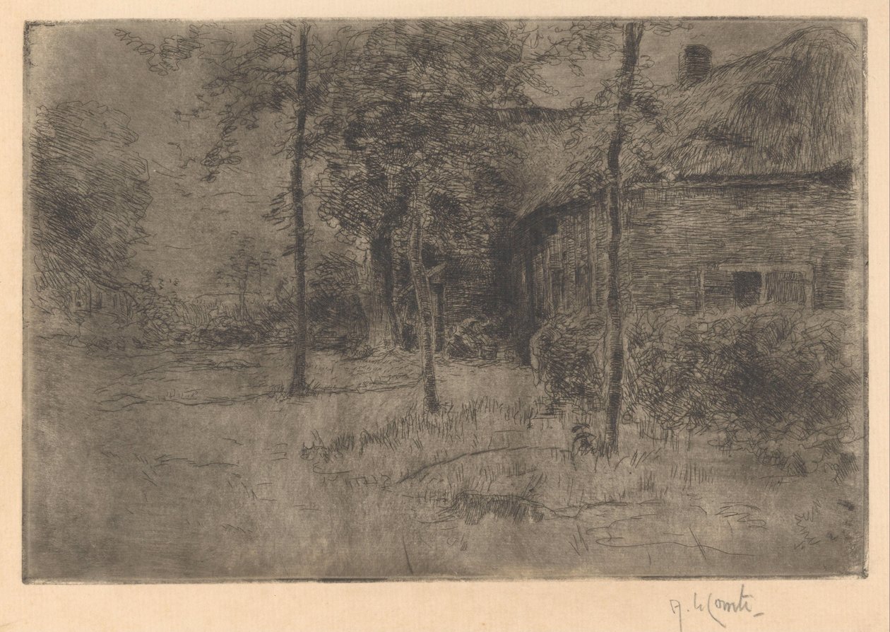 Nádfedeles parasztház alkotó: Adolf le Comte (signed by artist)