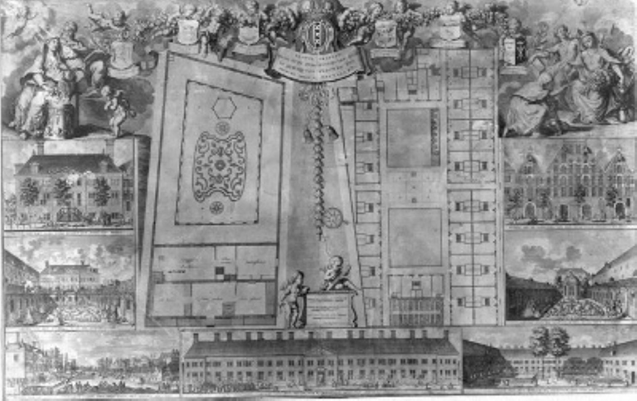 Az egykori Ouderzijds Huiszittenhuis és az egykori Huiszitten Weduwenhof alaprajzai alkotó: Adolf van der Laan