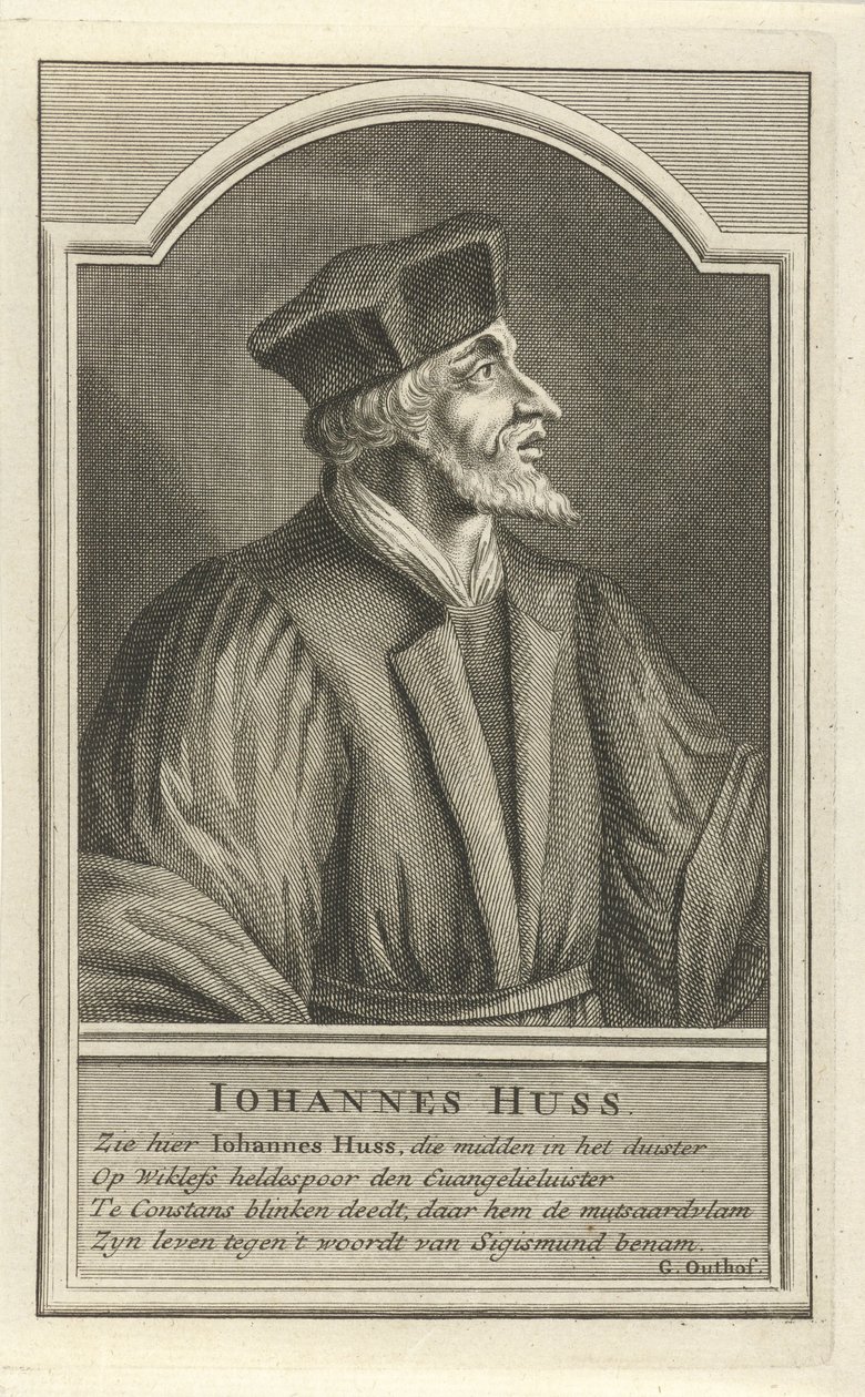 Husz János portréja, 1710 körül alkotó: Adolf van der Laan
