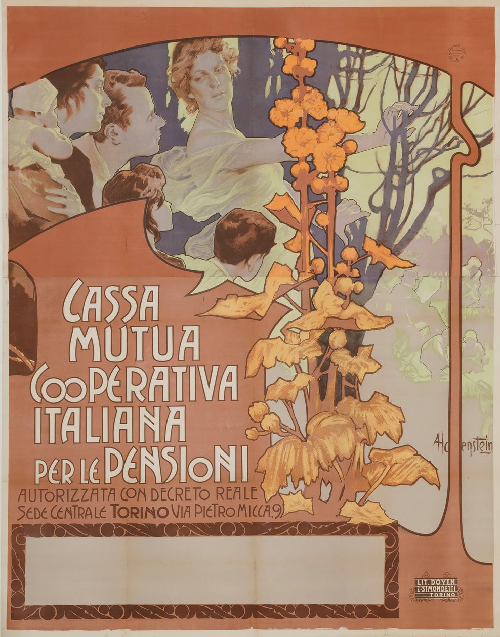 Országos Szövetkezeti Nyugdíjpénztár, 1898. alkotó: Adolfo Hohenstein