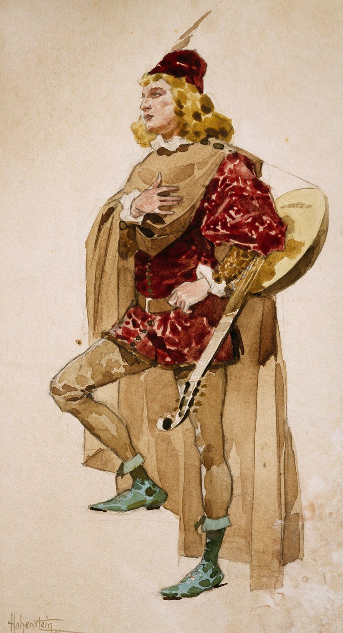 Adolfo Hohenstein (1854-1928) jelmezvázlata Zanettohoz, Pietro Mascagni (1863-1945) operája alkotó: Adolfo Hohenstein