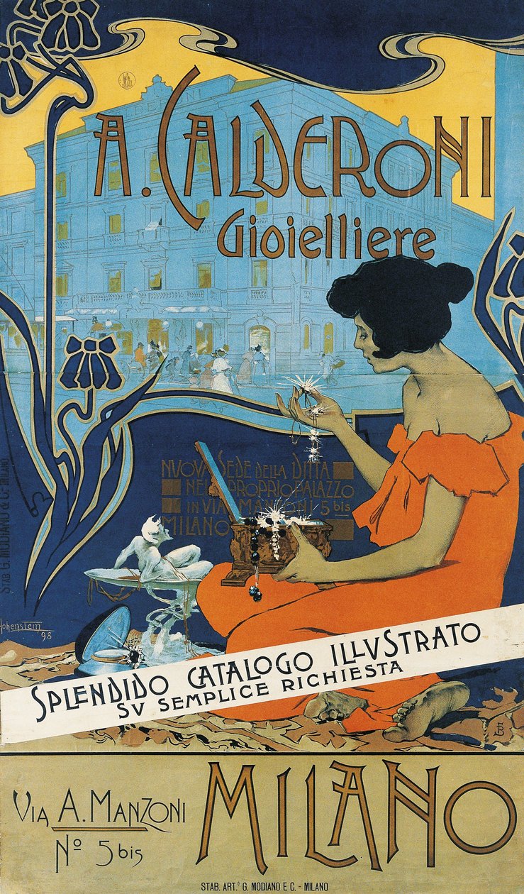 Ékszerész A. Calderoni A. Calderoni ékszerész, Milánó, 1898 alkotó: Adolfo Hohenstein