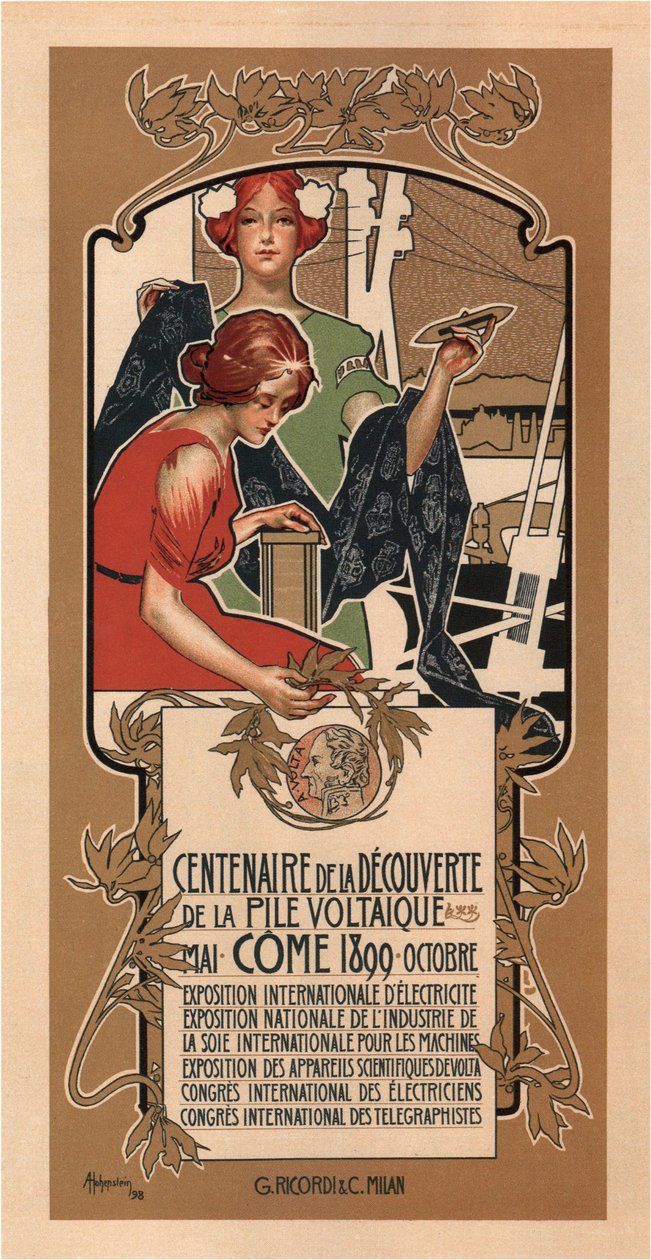 Voltas elektromos akkumulátor felfedezésének 100. évfordulója, 1898 alkotó: Adolfo Hohenstein