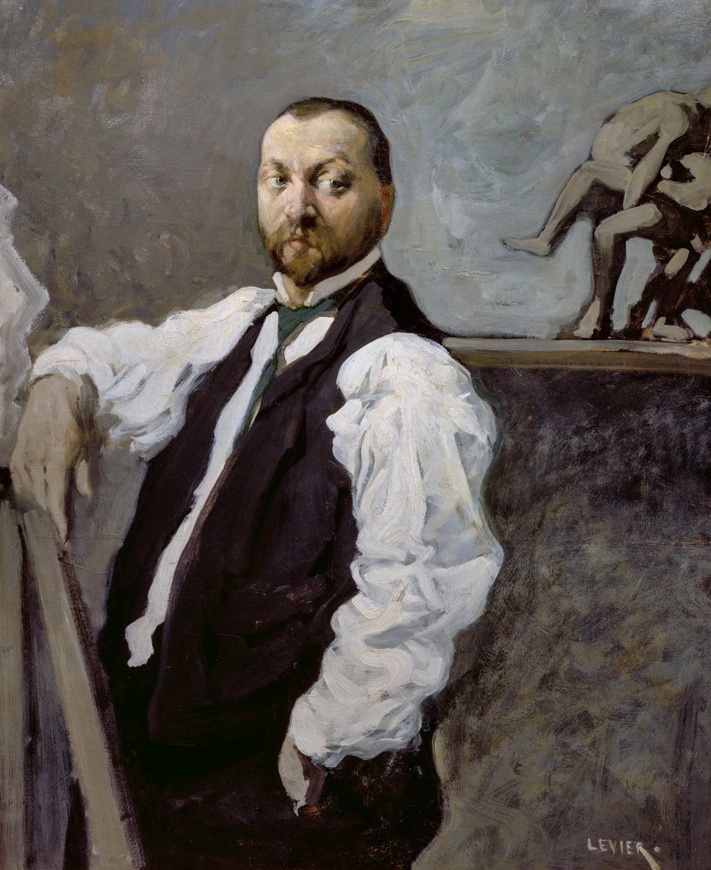 Alfonso Canciani szobrász portréja alkotó: Adolfo Levier