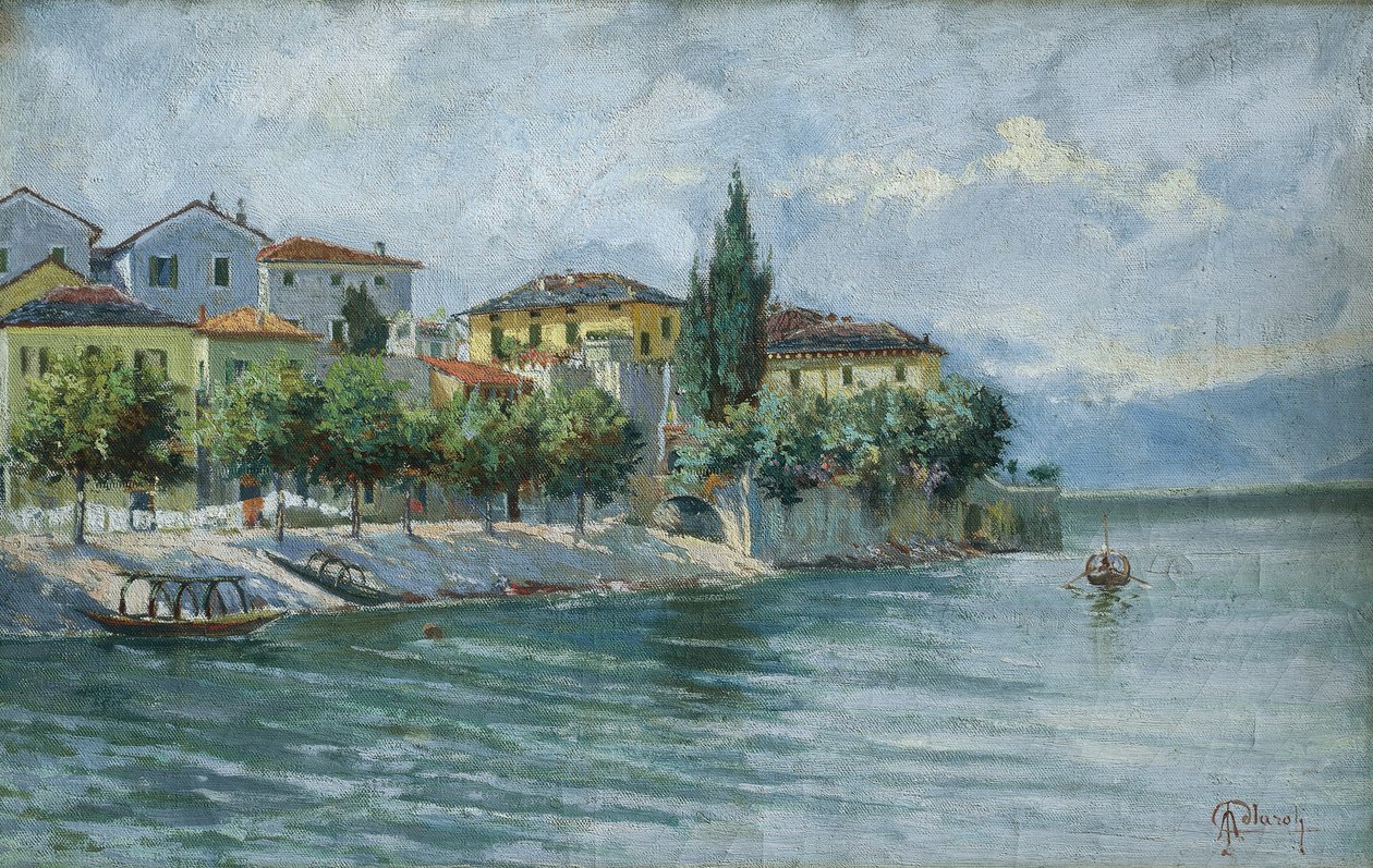 Lake Maggiore táj (olaj, vászon) alkotó: Adolfo Polaroli