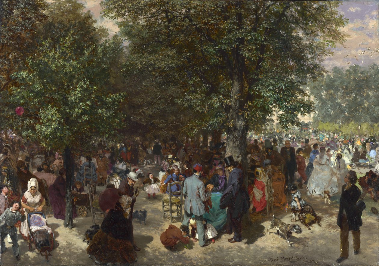 Délután a Tuileries kertben alkotó: Adolph Menzel