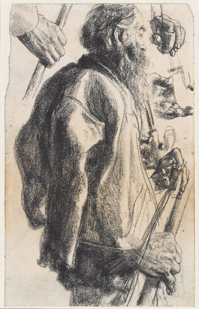 Öreg, telt szakállal alkotó: Adolph Menzel