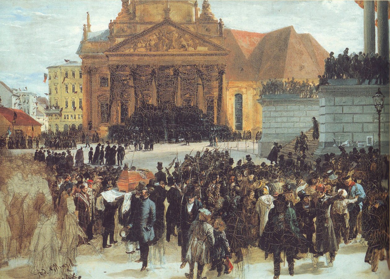 Elhelyezés a márciusban elhunytak közül alkotó: Adolph Menzel